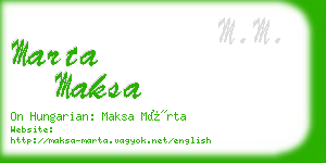 marta maksa business card